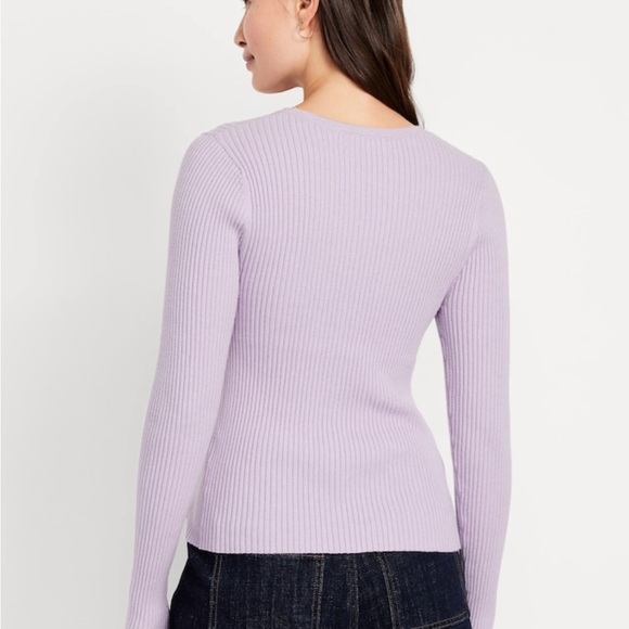 Old Navy Ribbed Sweater – Crew Neck Lilac Long Sleeve - Picture 6 of 8